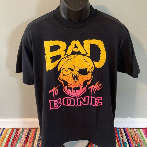80s George Thorogood Bad to the Bone Skull Shirt Vintage Screen Stars XL